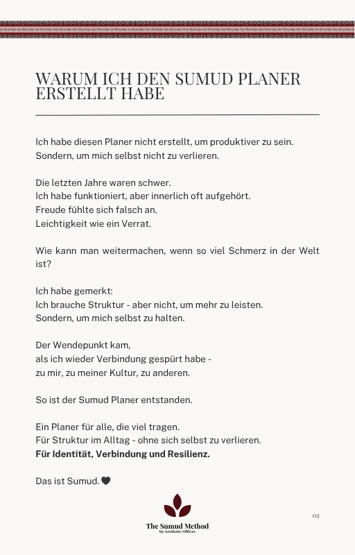 Sumud Planner – Dein Planer für Resilienz, Struktur & mentale Balance